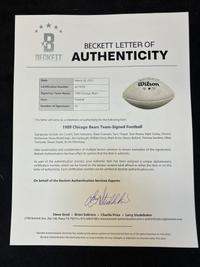 A 1989 Chicago Bears Team Signed Autograph Football from The Collection of Sports Super Agent Steve Zucker (Beckett Authentication Services Letter),