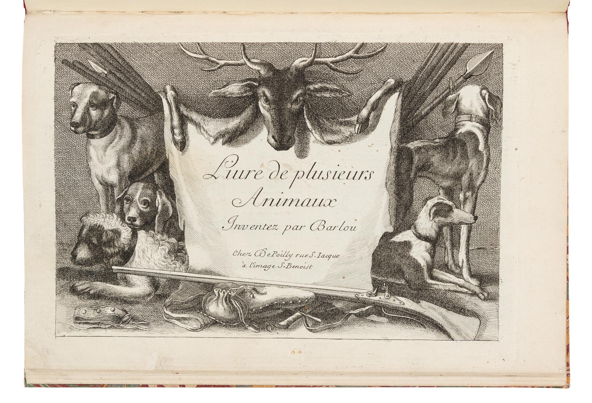 BARLOW, Francis (ca 1626-1704). Livre de plusieurs Animaux Inventez par Barlou. [Paris:] Chez De Poilly [ca 1675].