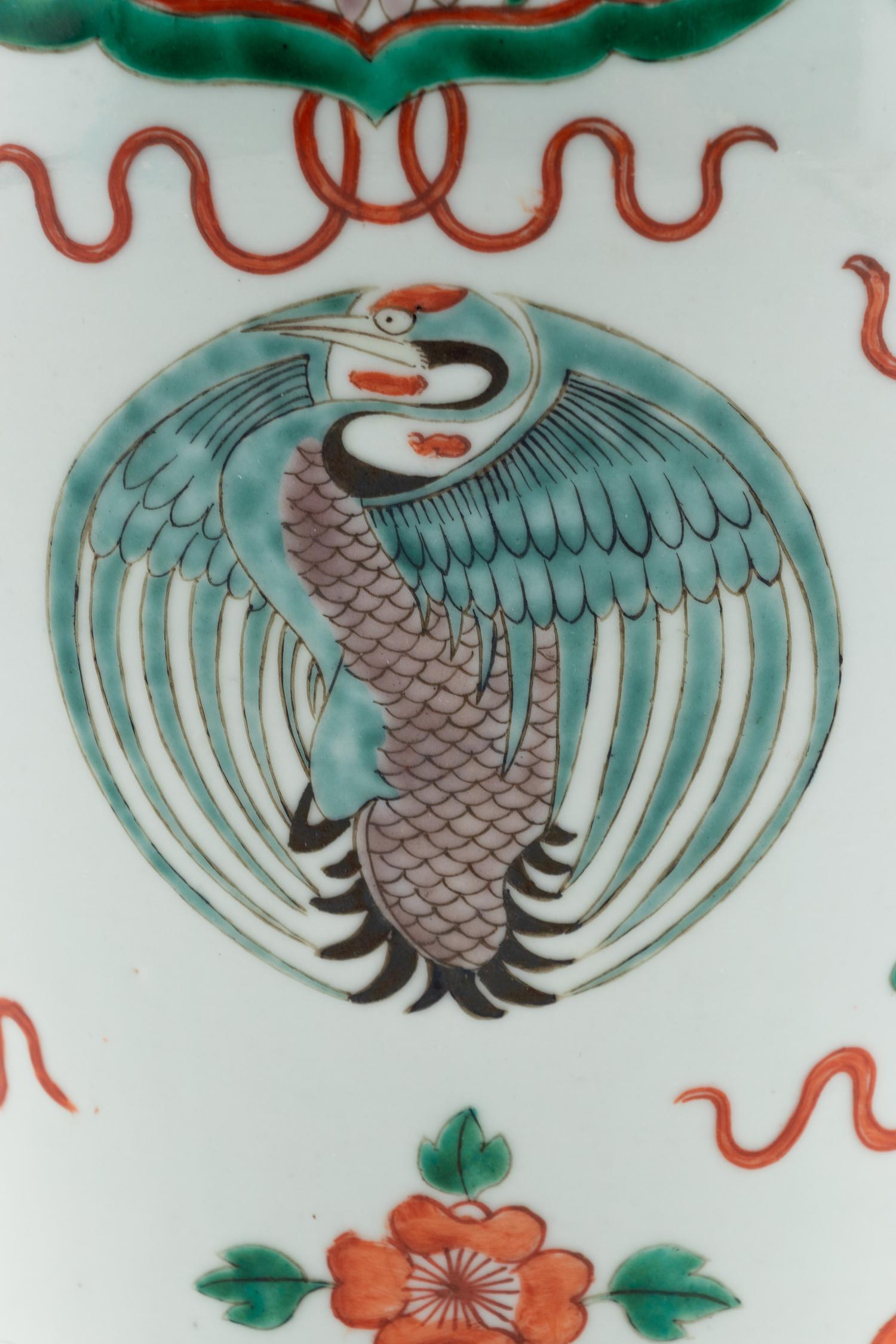 A Chinese Export Famille Verte Porcelain Vase