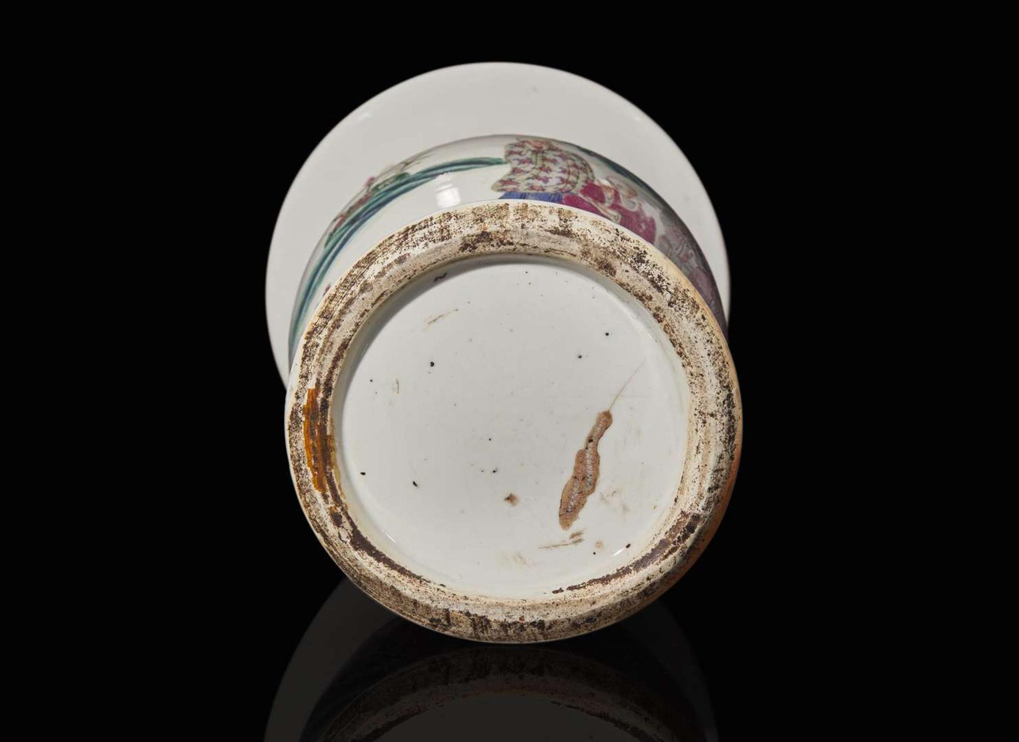 A Chinese famille rose-decorated "Lohans" "Phoenix-tail" vase, Qing dynasty, 19th century 粉彩通景羅漢鳳尾尊 清 十九世紀
