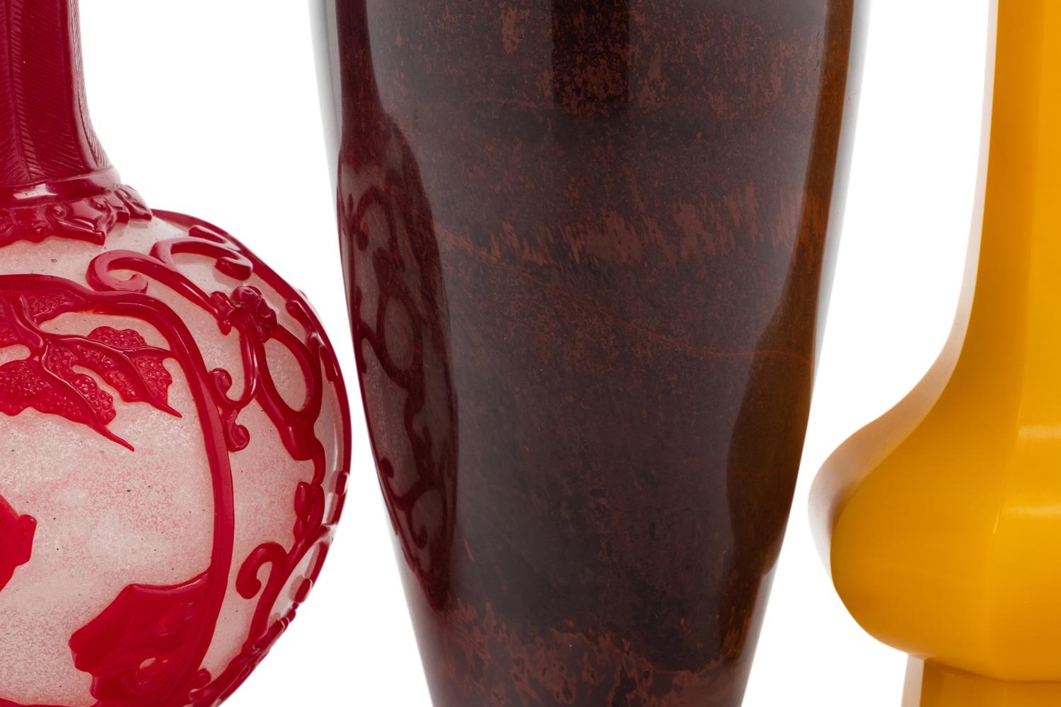 Three Chinese Glass Vases