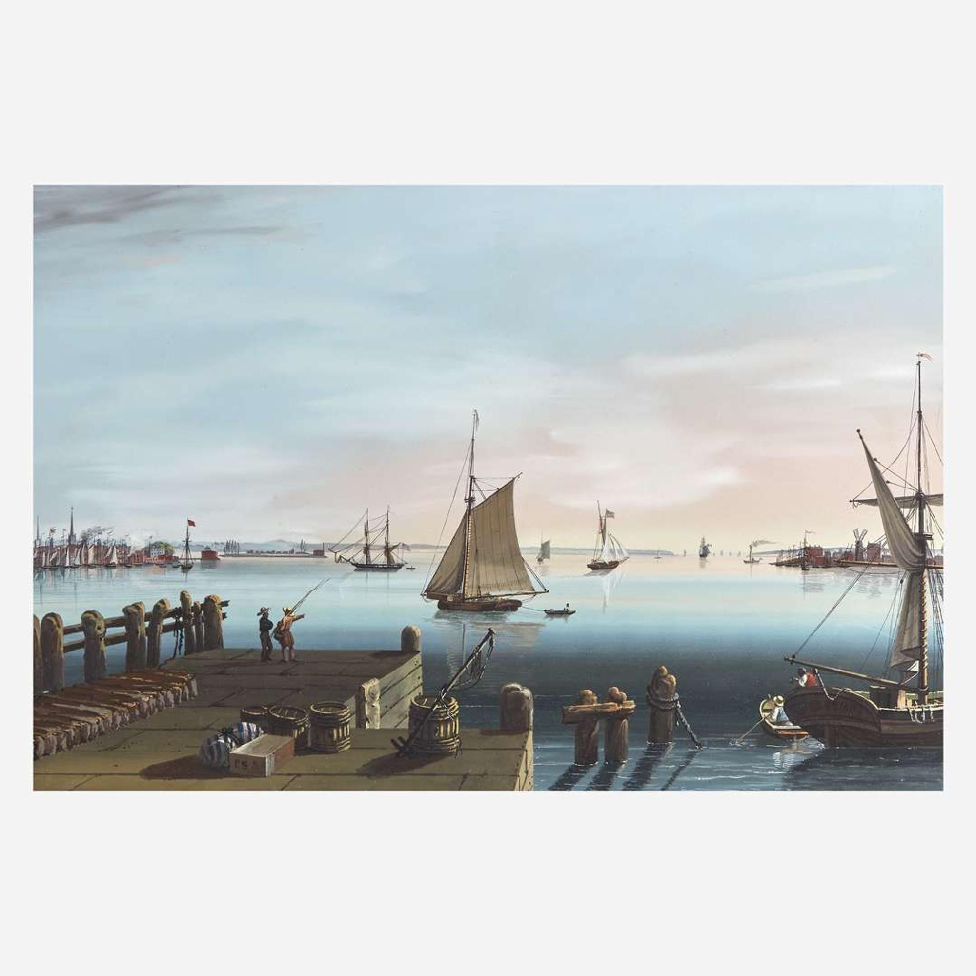 Nicolino V. Calyo (American, 1799–1884) View of New York City from Hoboken