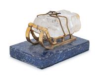 A Russian Gilt Bronze, Lapis Lazuli and Rock Crystal Table Ornament