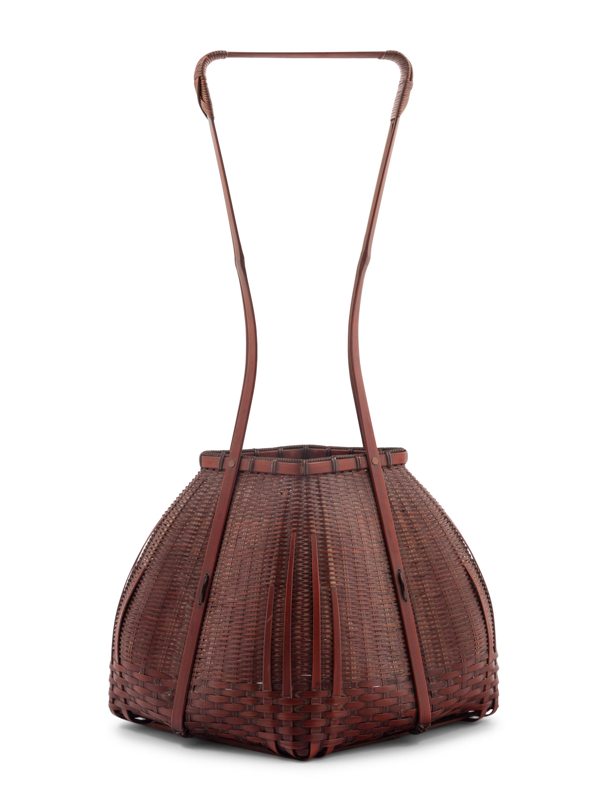 A Japanese Bamboo Ikebana Basket