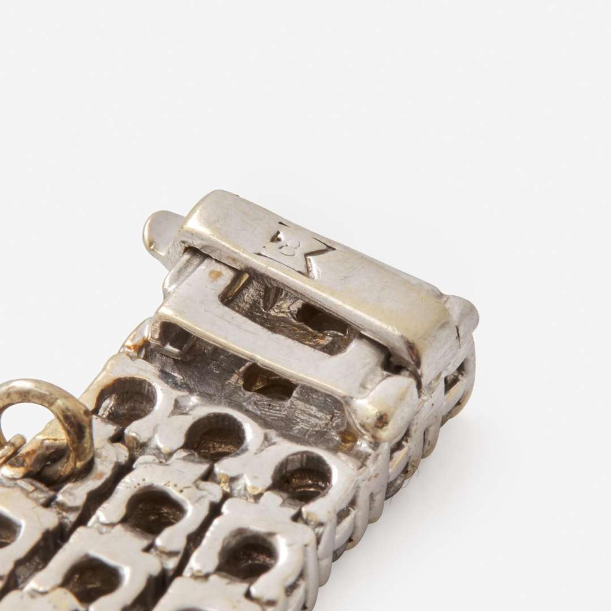 A 14K White Gold and Diamond Bracelet
