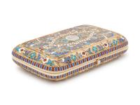 A Russian Silver-Gilt and Enameled Cigarette Case