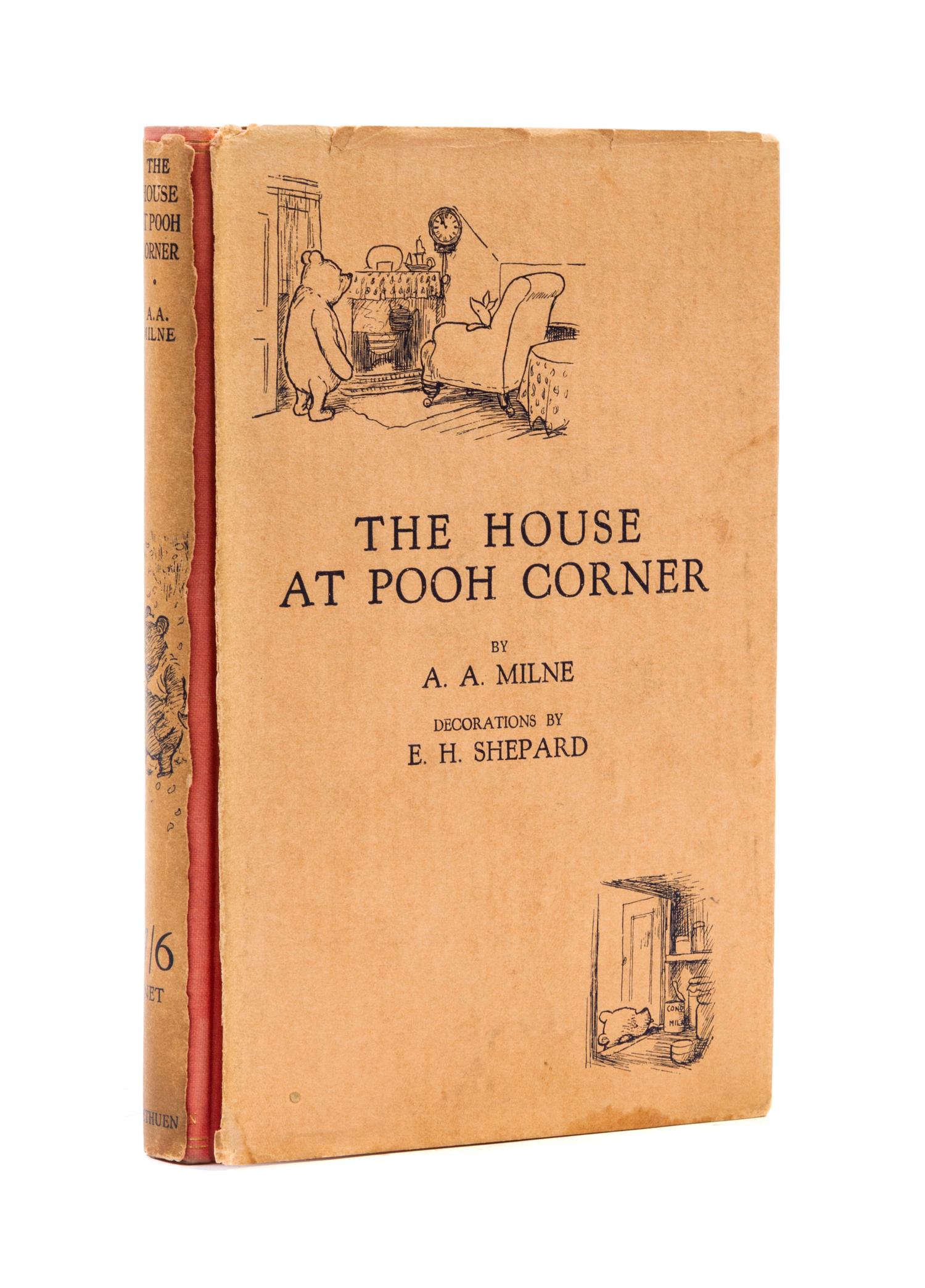 MILNE, A.A. The House at Pooh Corner. London, 1928. First edition, dust jacket.