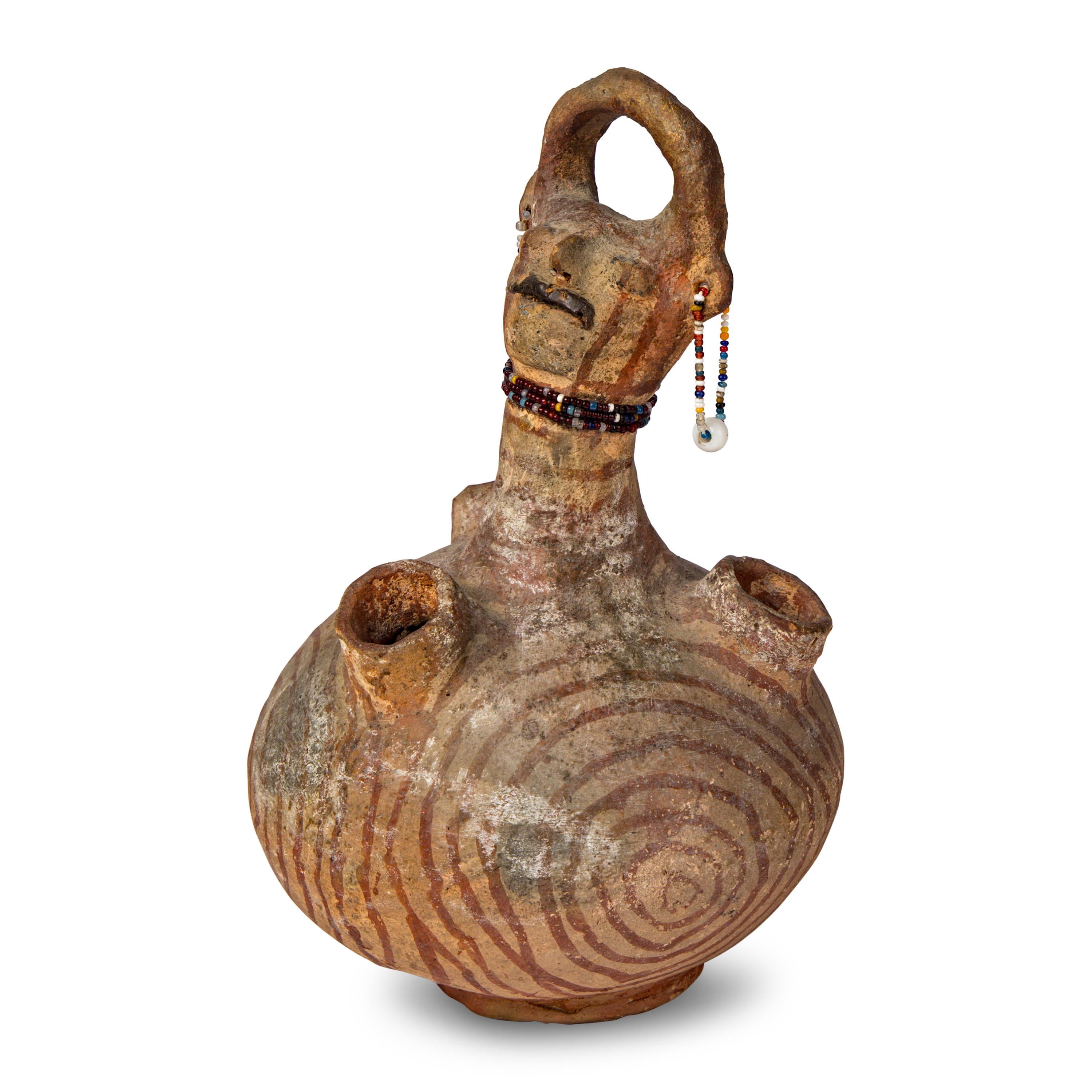 Mojave Three-Spout Figural Pottery Vase