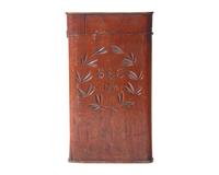 A China Trade Carved Teak Chart or Agent Box For The Ship Wizard Of New York