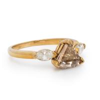 FANCY BROWN DIAMOND, DIAMOND, AND YELLOW GOLD RING