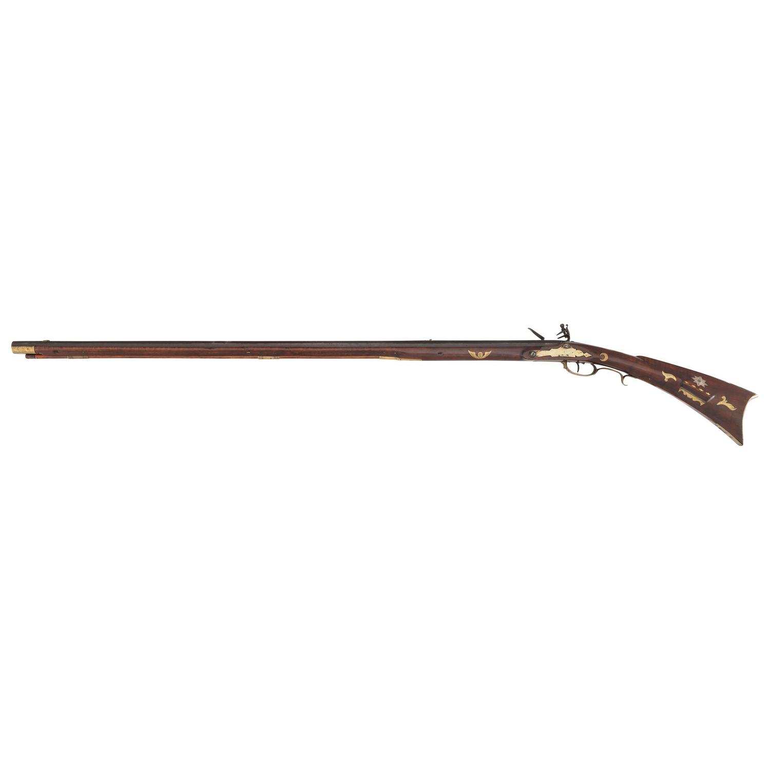 Highly Adorned Lehigh Valley Flintlock Rifle Attributed to Adam Knutz