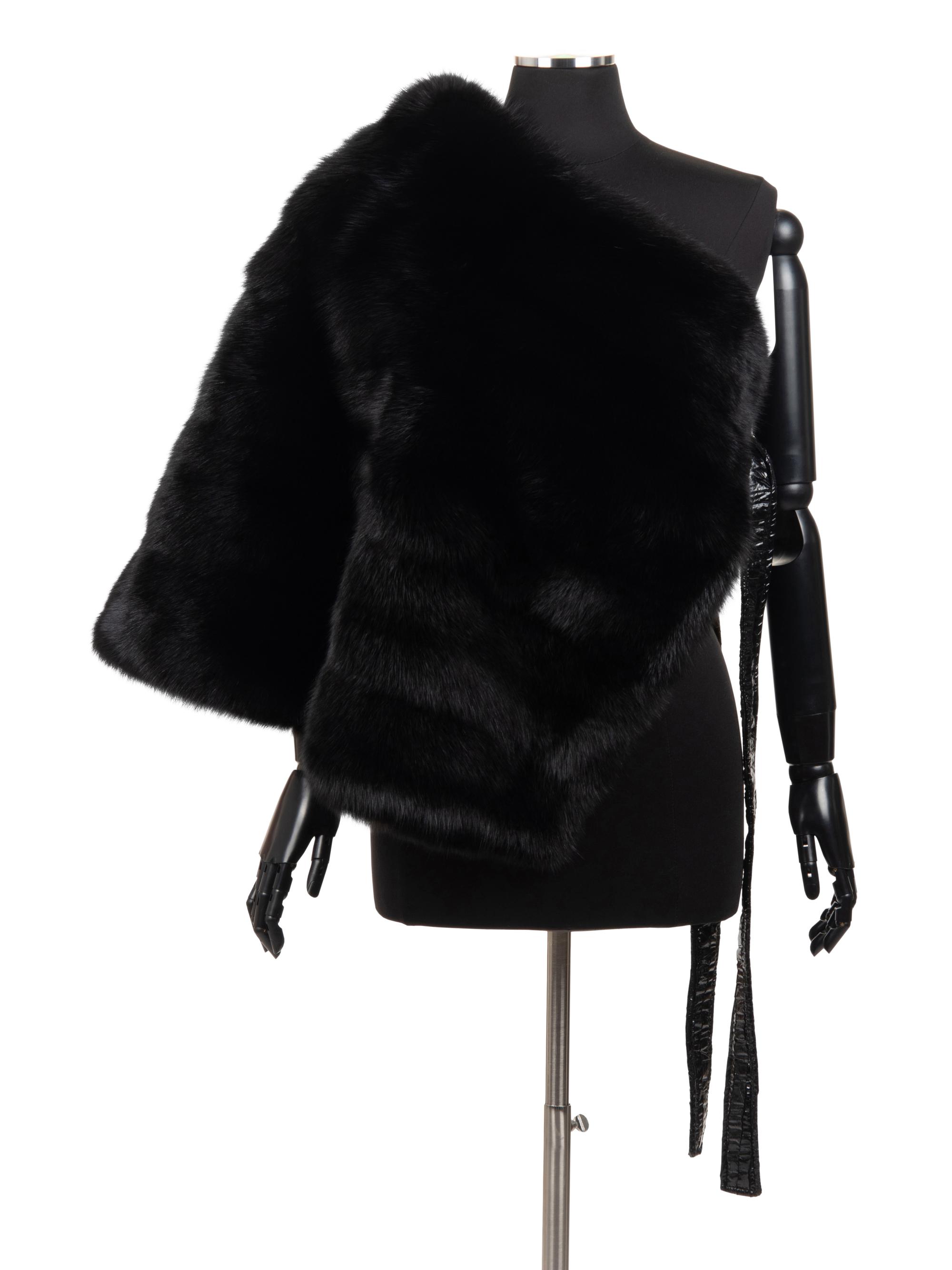 Ralph Rucci Sable One Shoulder Capelet, Fall 2007