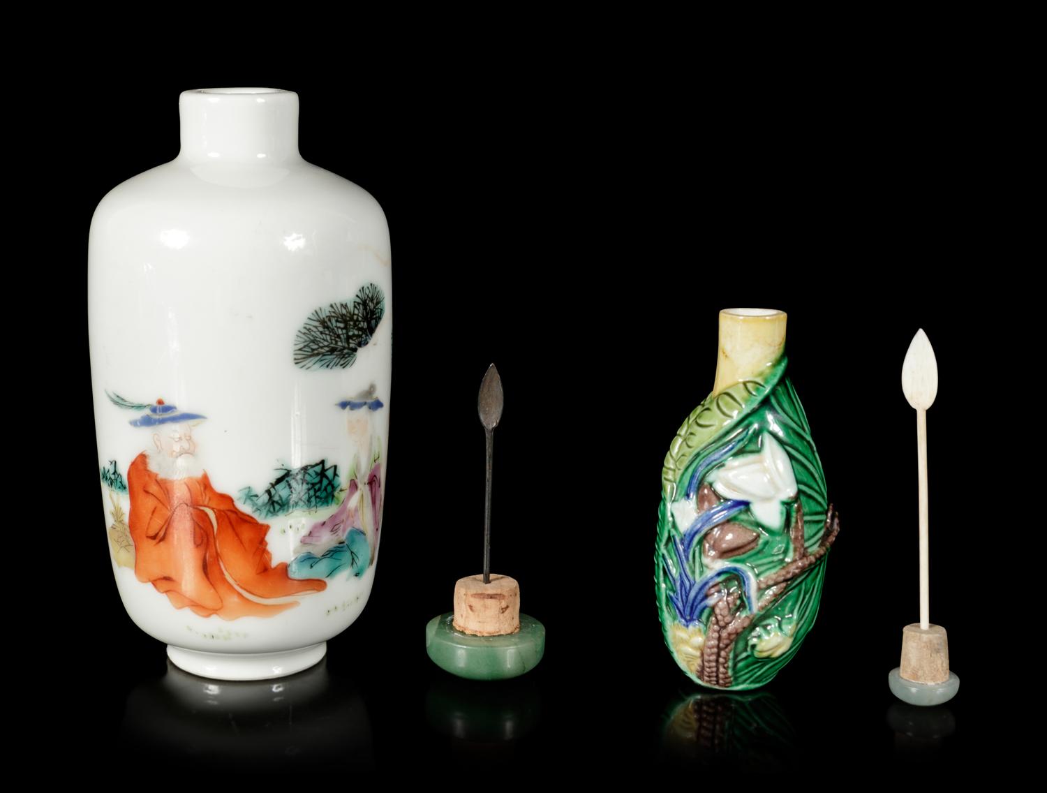 Two Porcelain Snuff Bottles