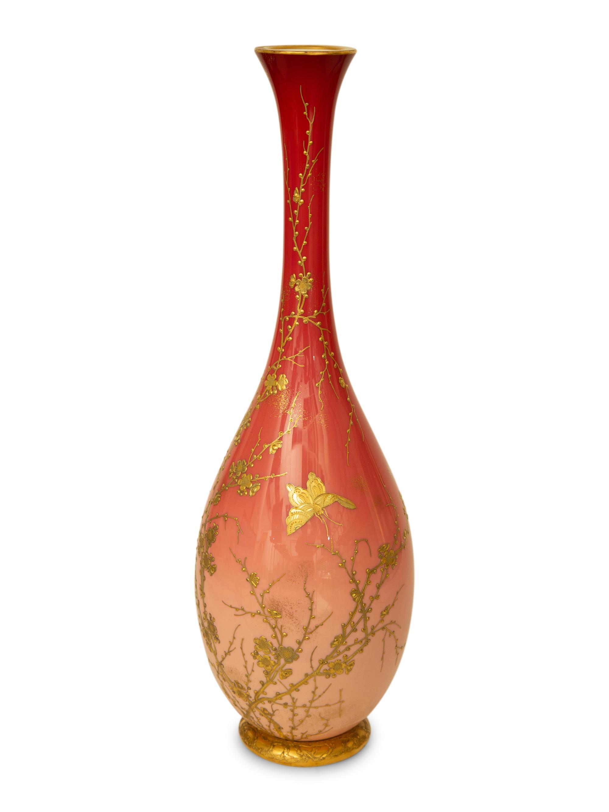 A Thomas Webb for Tiffany and Co. Opaline Glass Vase