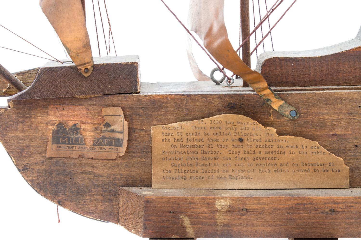An American Polychrome Wood Ship Model Height 16 3/4 x length 18 1/2 inches. — THE MAYFLOWER