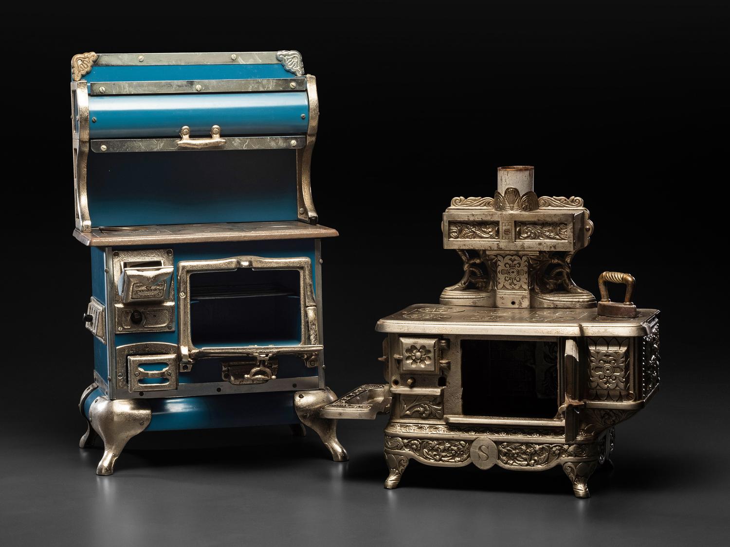 A Qualified Range Co. Salesman Sample Stove and a Rival Toy Stove
