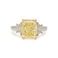 FANCY LIGHT YELLOW DIAMOND AND DIAMOND RING