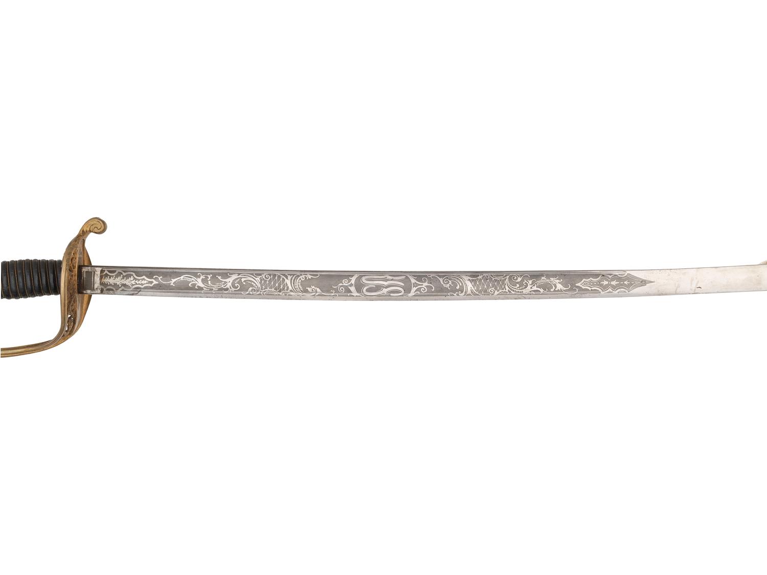 Gettysburg casualty Lieutenant W.H. Hamilton, Company I, 14th Vermont Infantry, Model 1850 foot officer's presentation sword.