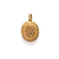 ANTIQUE, RUBY AND SEED PEARL HABILLÉ CAMEO LOCKET