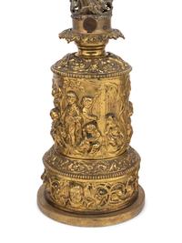 Two Pairs of French Gilt Metal Fluid Lamps Converted to Electricity