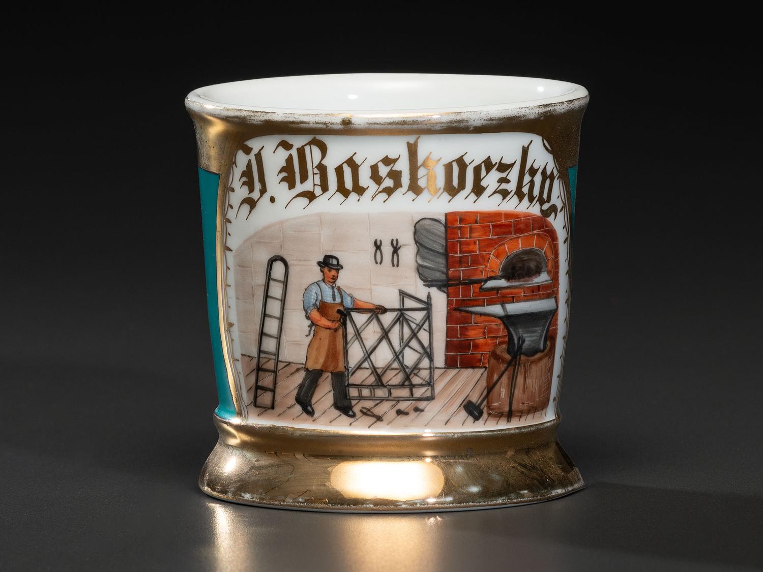 A Blacksmith's Porcelain Occupational Shaving Mug