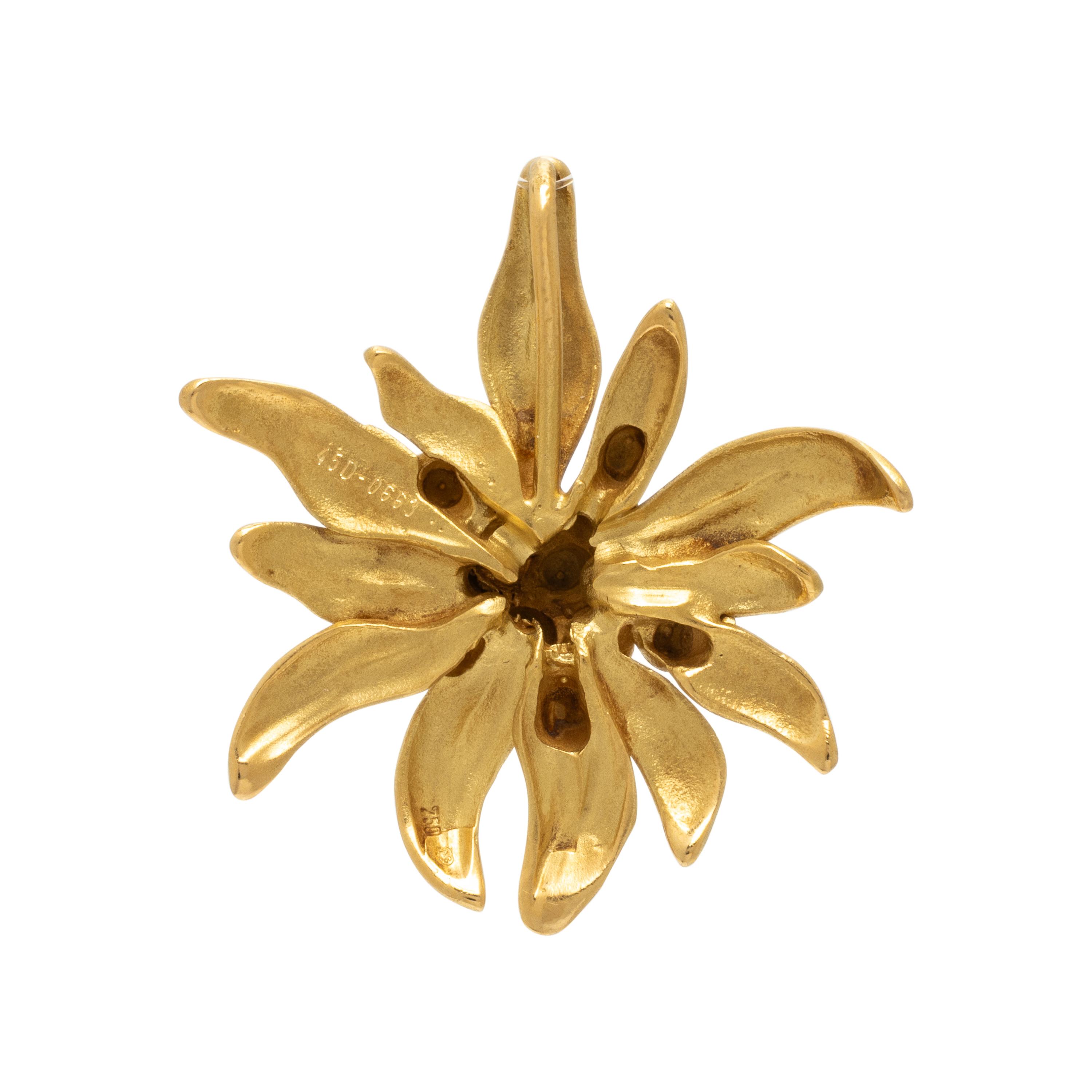 Yellow Gold Edelweiss Earrings and Pendant