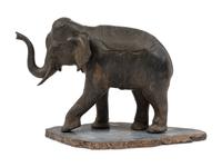 A Cast Metal Elephant Sculpture