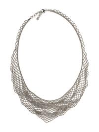 PLATINUM MESH BIB NECKLACE