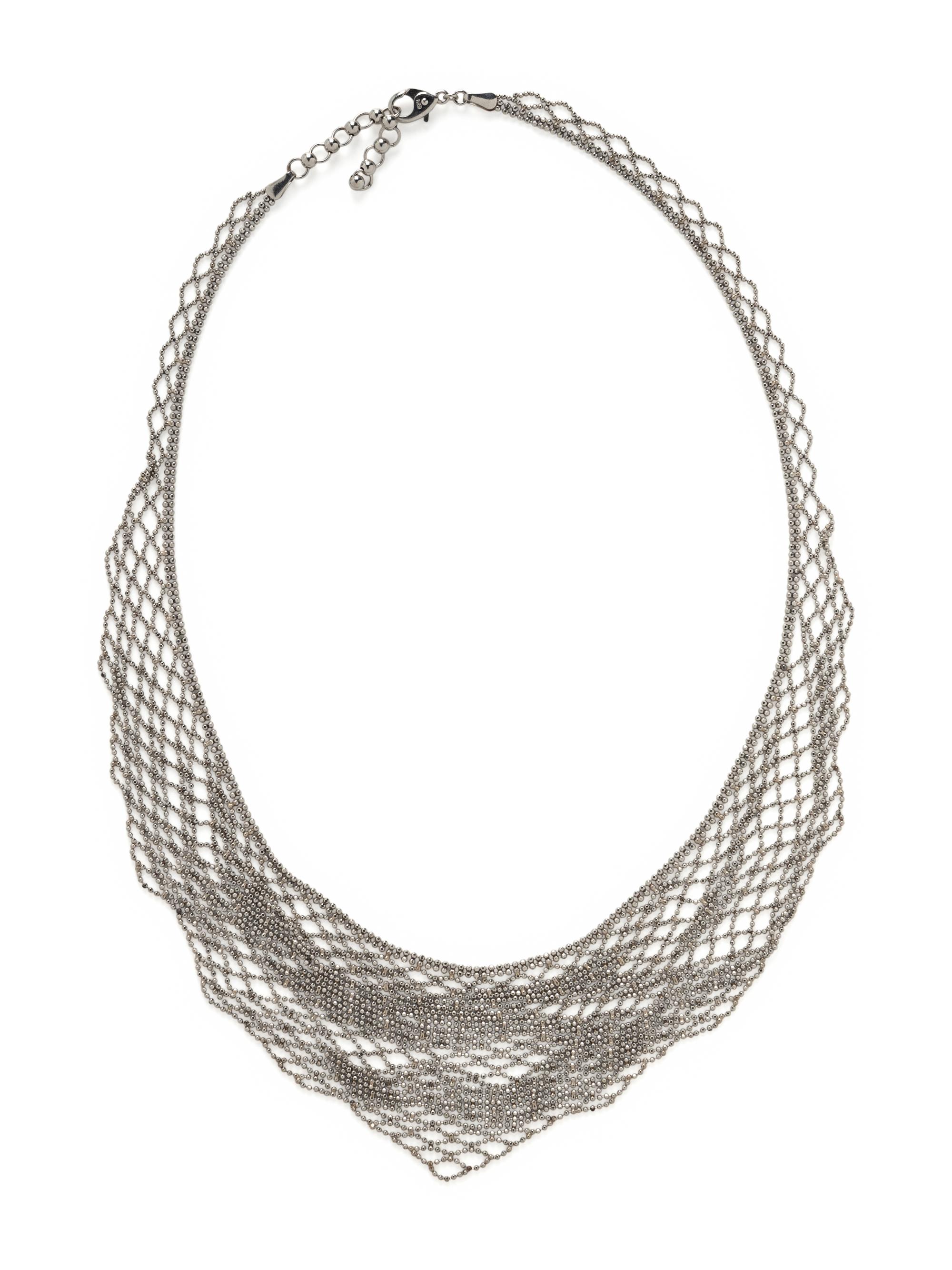 PLATINUM MESH BIB NECKLACE