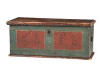 A Country Painted Yellow Pine Storage Chest