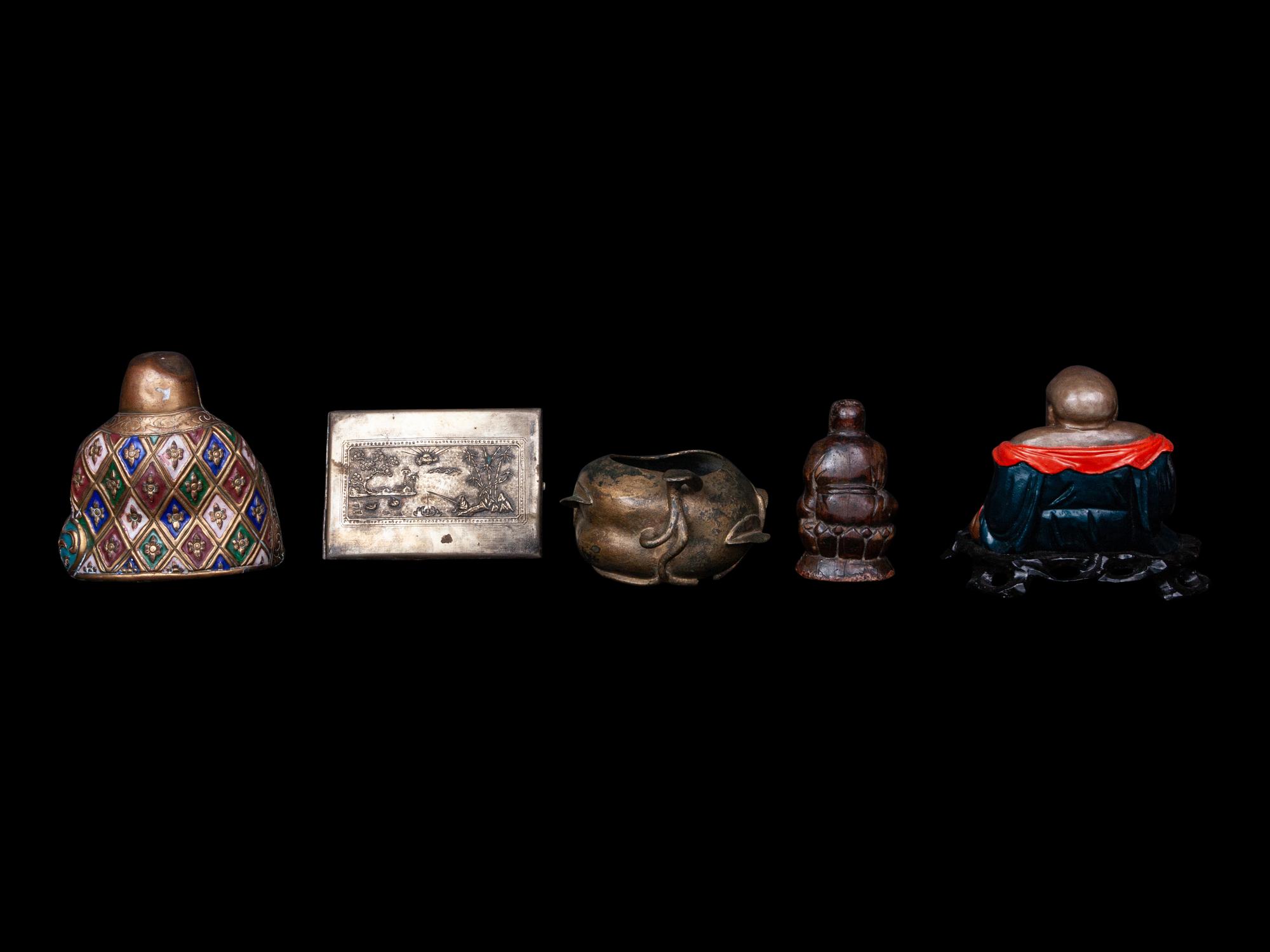Five Chinese Metal, Lacquer and Wood Articles