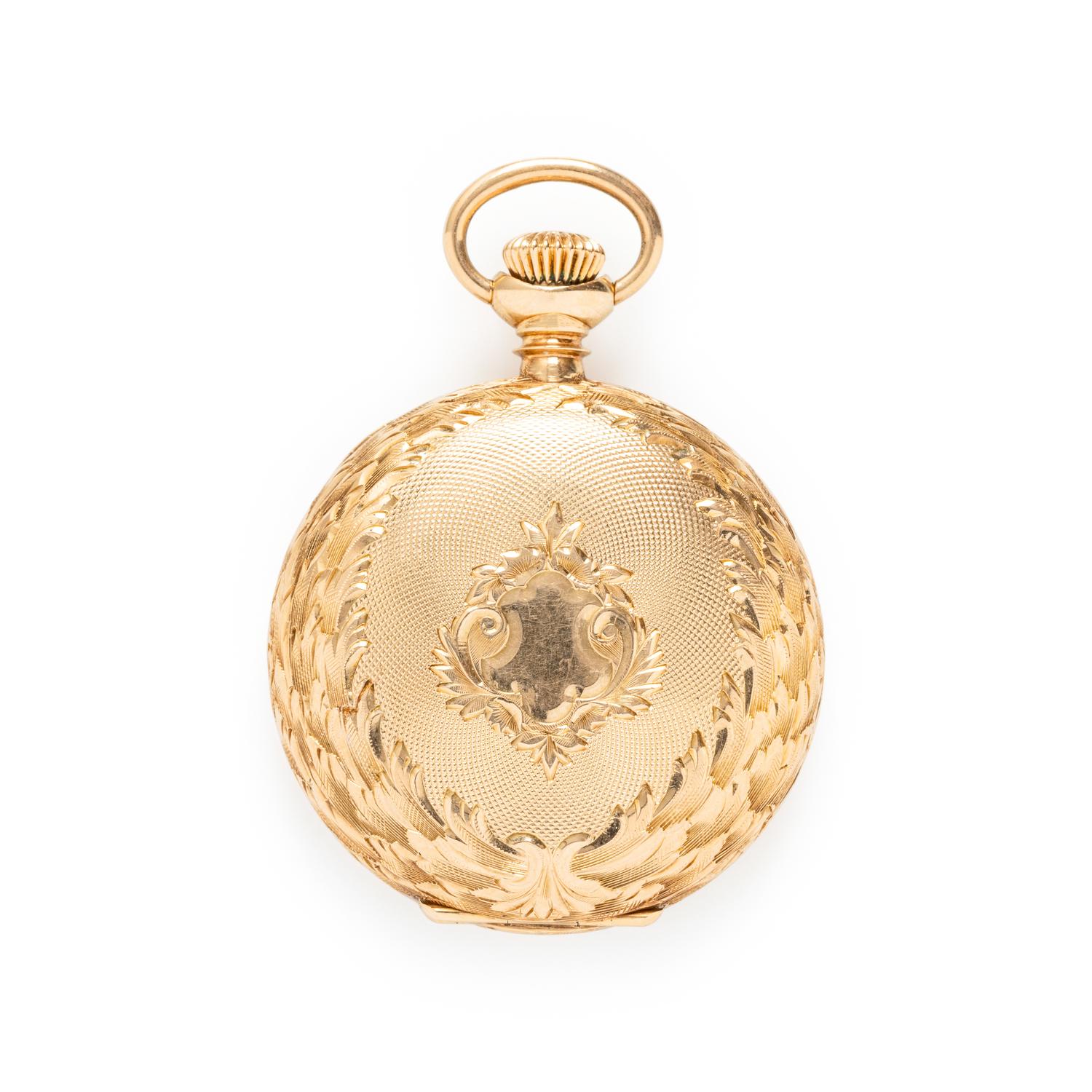 WALTHAM FOR W.M. WISE & SON, 14K YELLOW GOLD HUNTER CASE POCKET WATCH