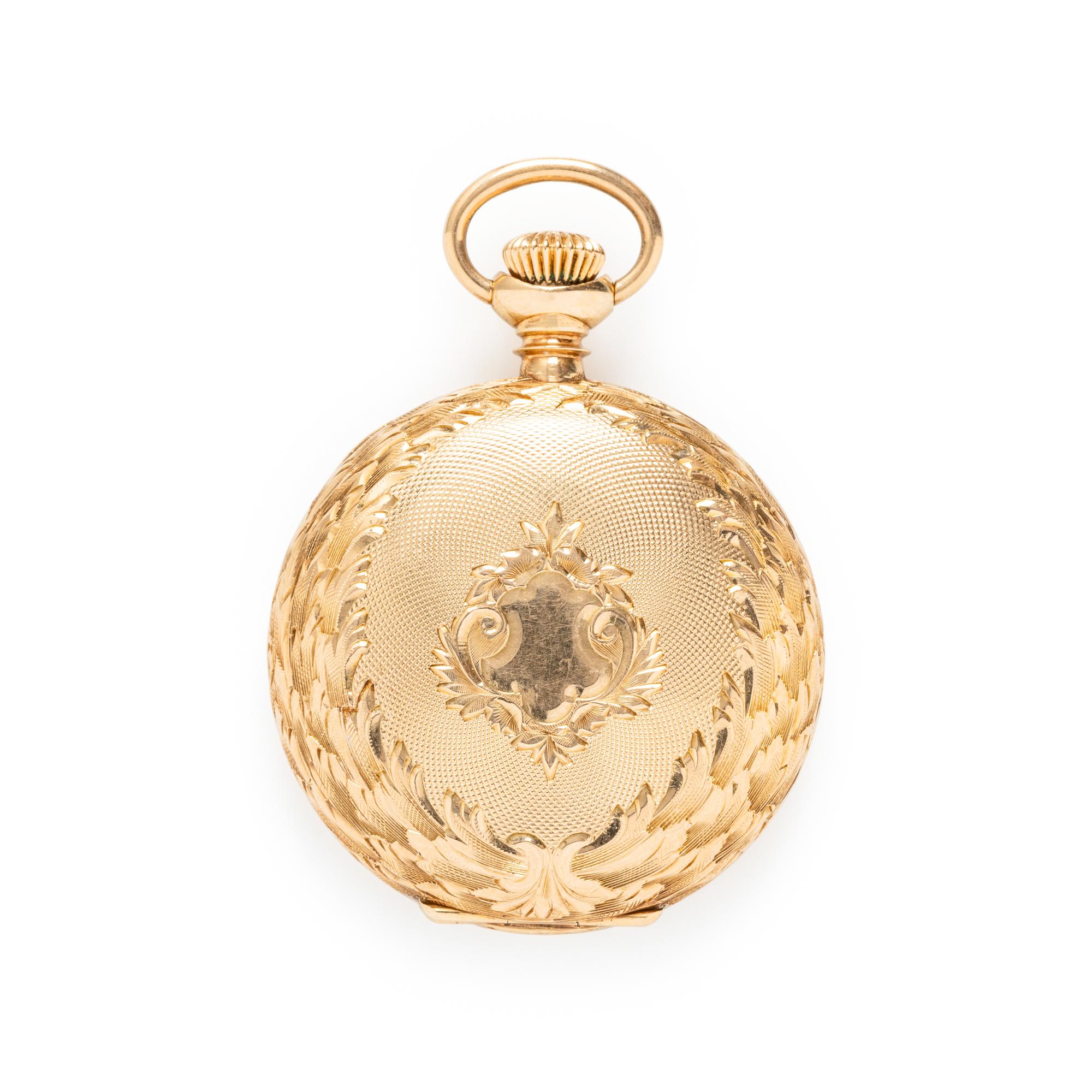 WALTHAM FOR W.M. WISE & SON, 14K YELLOW GOLD HUNTER CASE POCKET WATCH