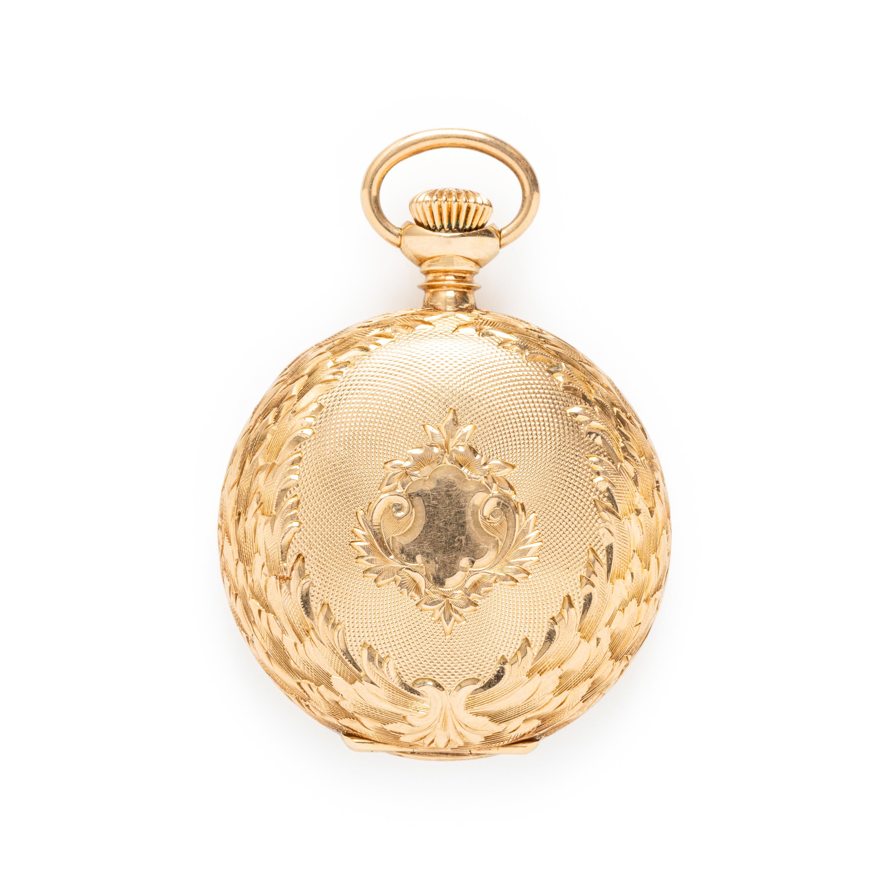 WALTHAM FOR W.M. WISE & SON, 14K YELLOW GOLD HUNTER CASE POCKET WATCH
