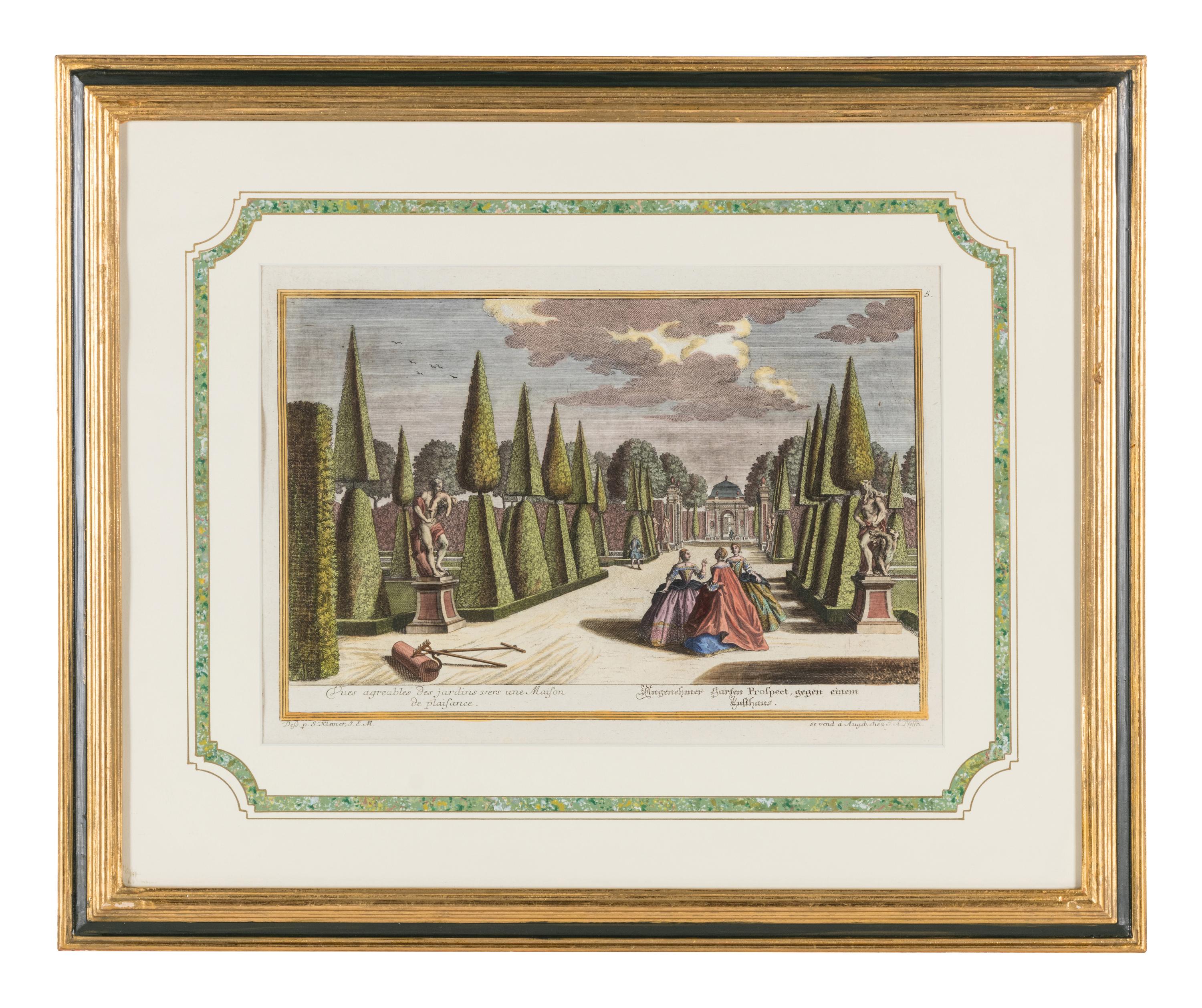 Four German Prints Depicting Gardens — 18TH/19TH CENTURY