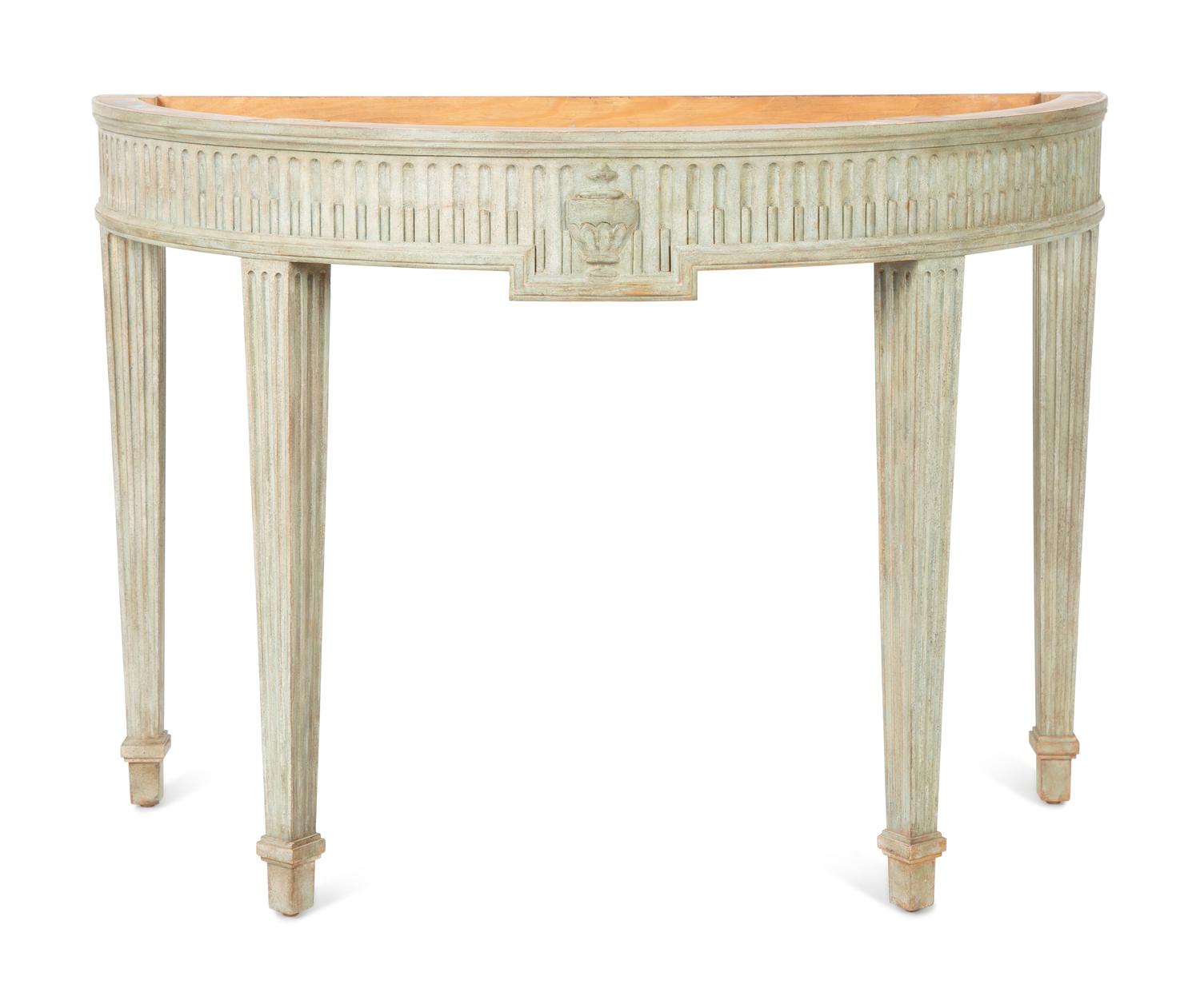 A Louis XVI Style Gray-Painted Console Table Frame — 20TH CENTURY