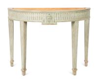 A Louis XVI Style Gray-Painted Console Table Frame — 20TH CENTURY