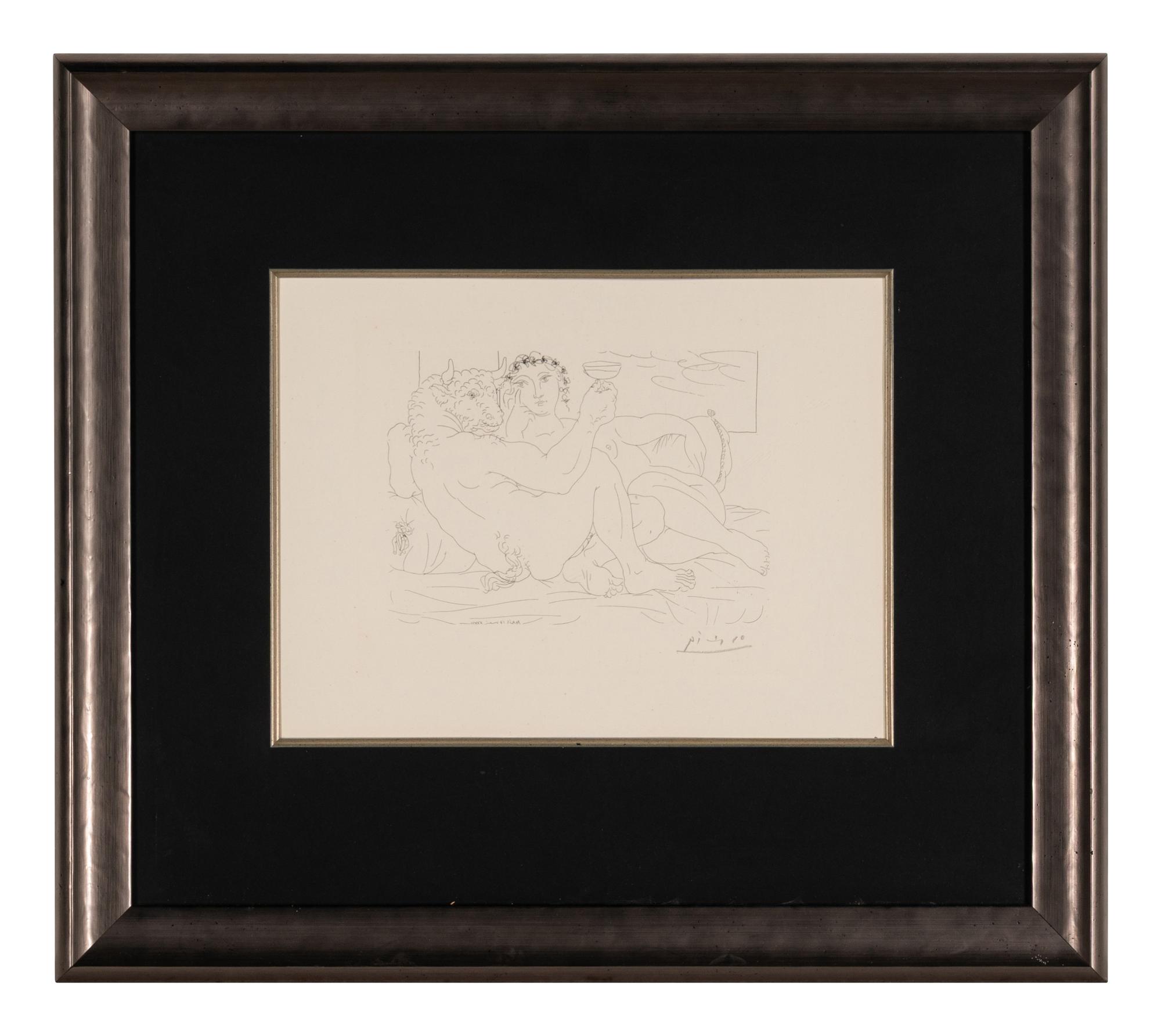 Minotaure, une coupe à la main, et jeune femme (from La Suite Vollard )