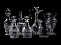 Eleven Anglo-Irish and Other Cut Glass Articles