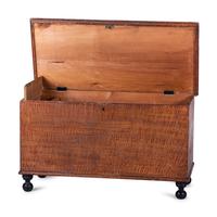 A Federal Grain-Painted Pine Blanket Chest on Bun Feet