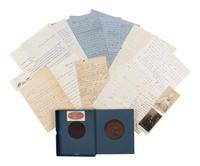 [LINCOLN ASSASSINATION]. A small archive of manuscript material, photographs, and items related to Lincoln's assassination and the subsequent trial of the conspirators, ca 1864-1896.