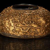 A small Chinese gilt copper alloy water coupe 铜鎏金小水盂 18th century or later ???????
