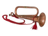 [CIVIL WAR]. Bugle with artillery cords, ca 1860s.