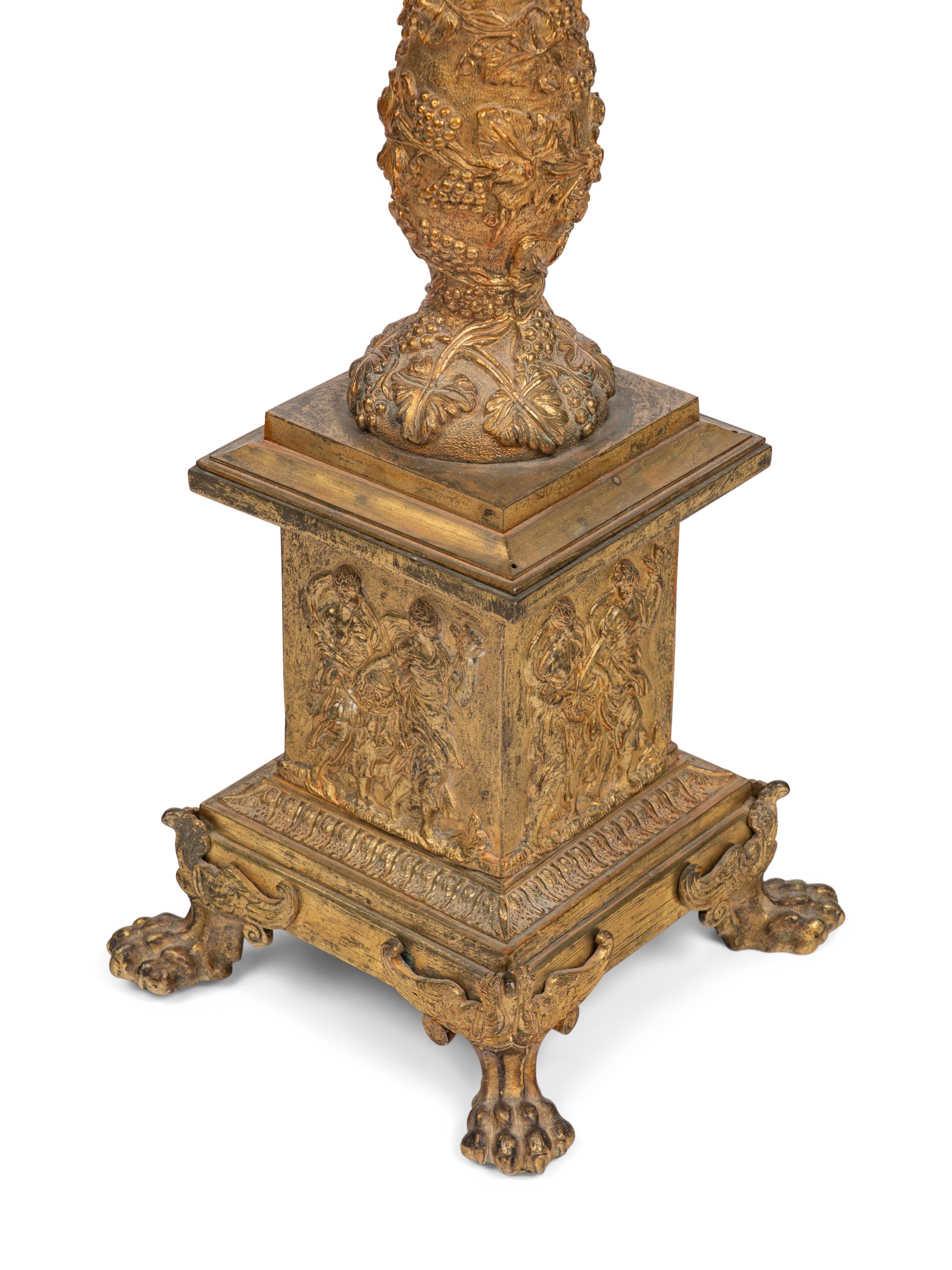A Regency Style Gilt Bronze Lamp