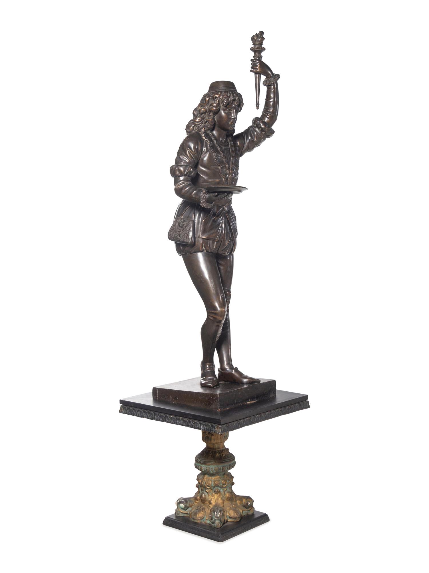 An Italian Carved and Stained Figure of a Page Boy in the Manner of Valentino Besarel