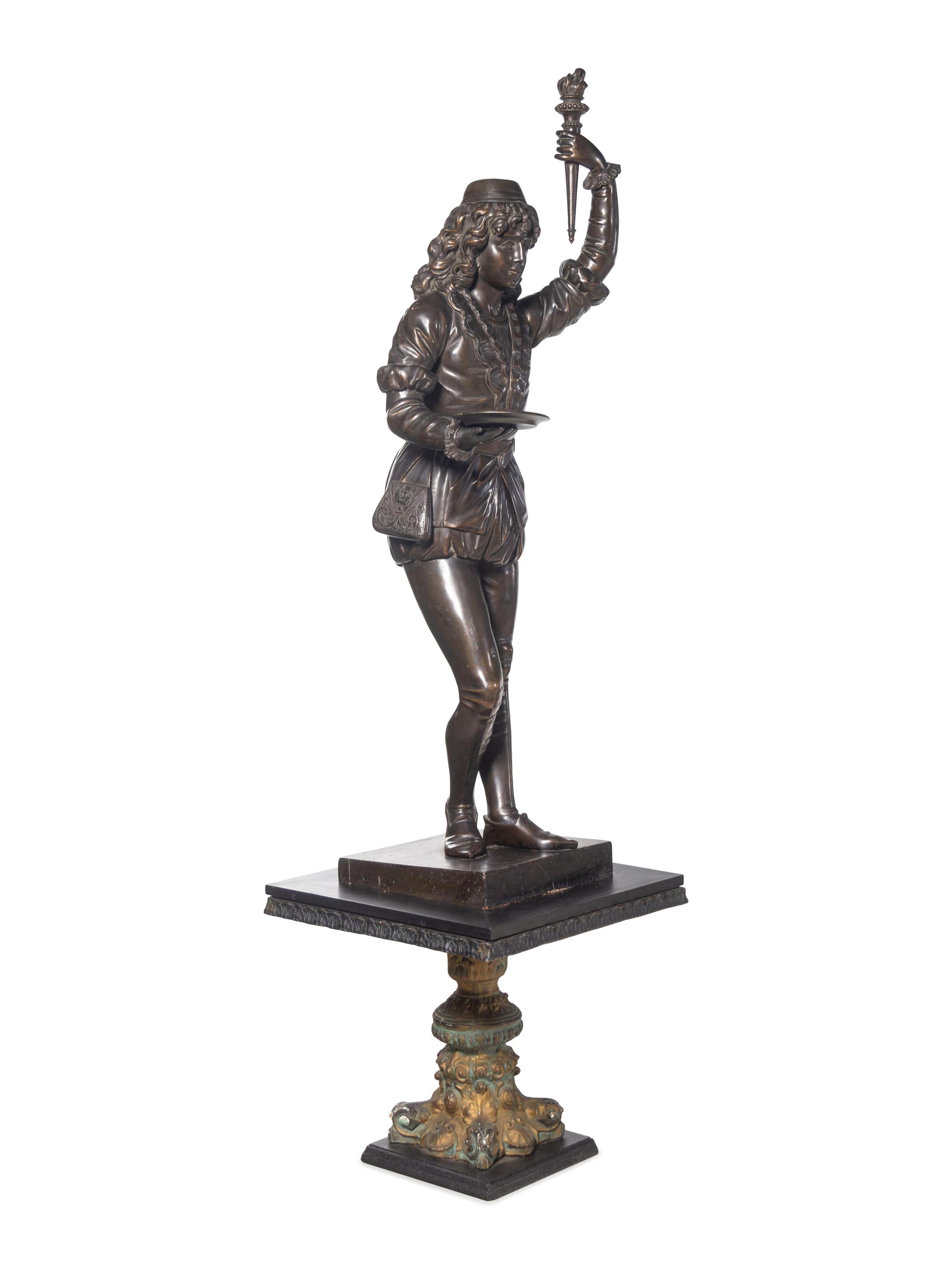 An Italian Carved and Stained Figure of a Page Boy in the Manner of Valentino Besarel