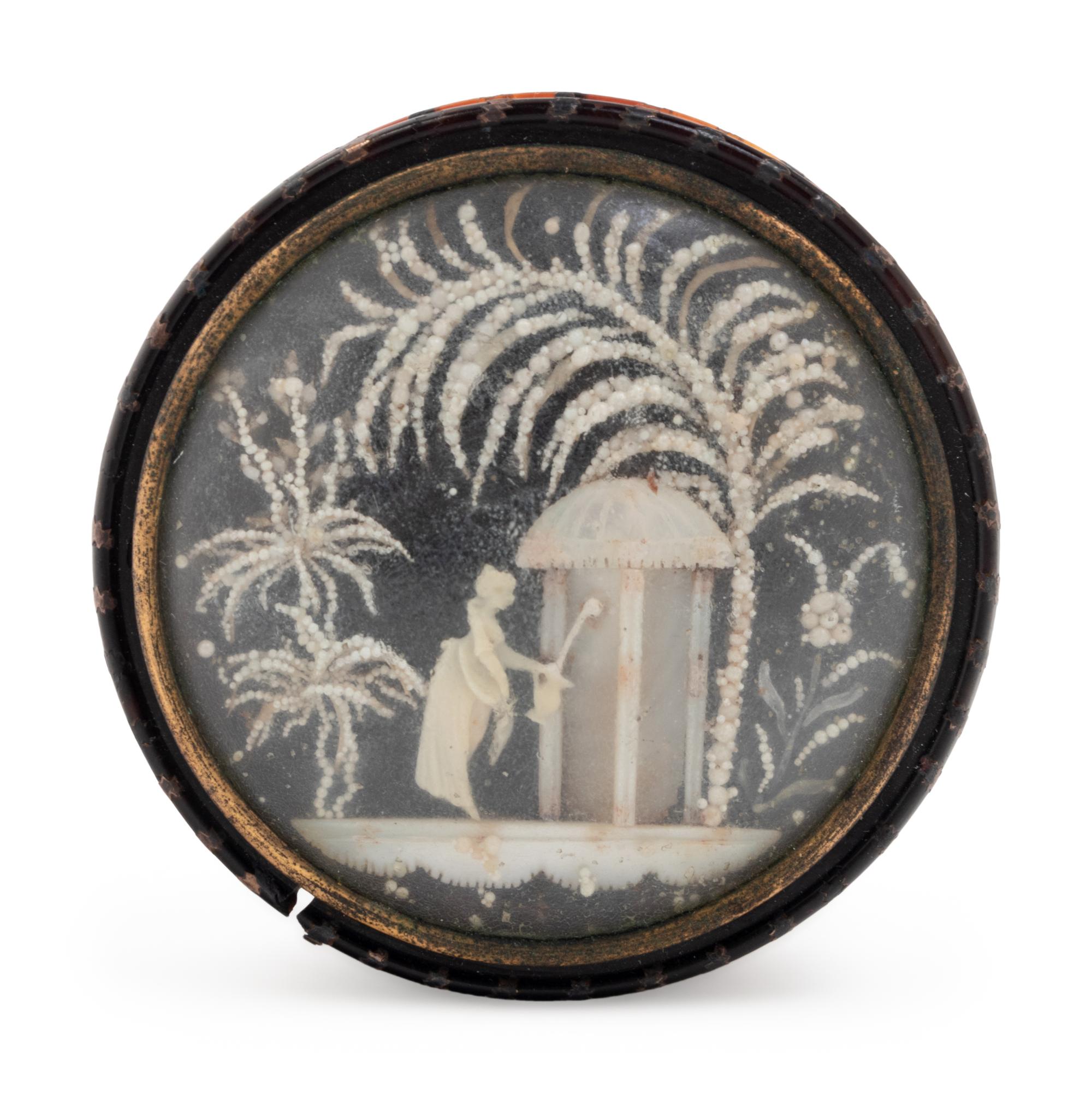 A Regency Tortoise Shell and Mother-of-Pearl Mourning Box