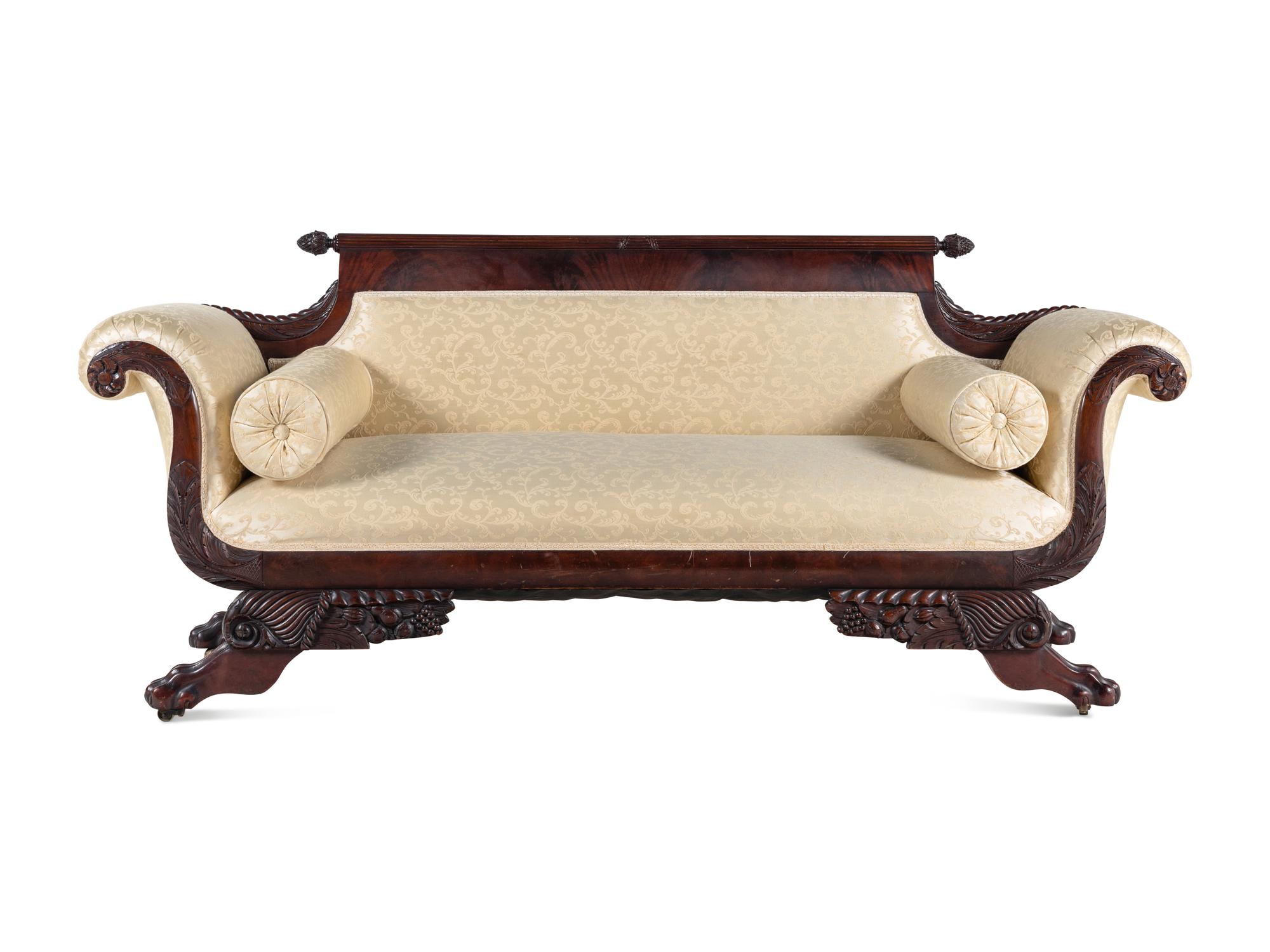 An American Classical Style Carved Sofa