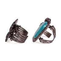 Navajo Silver and Turquoise Cuff Bracelets