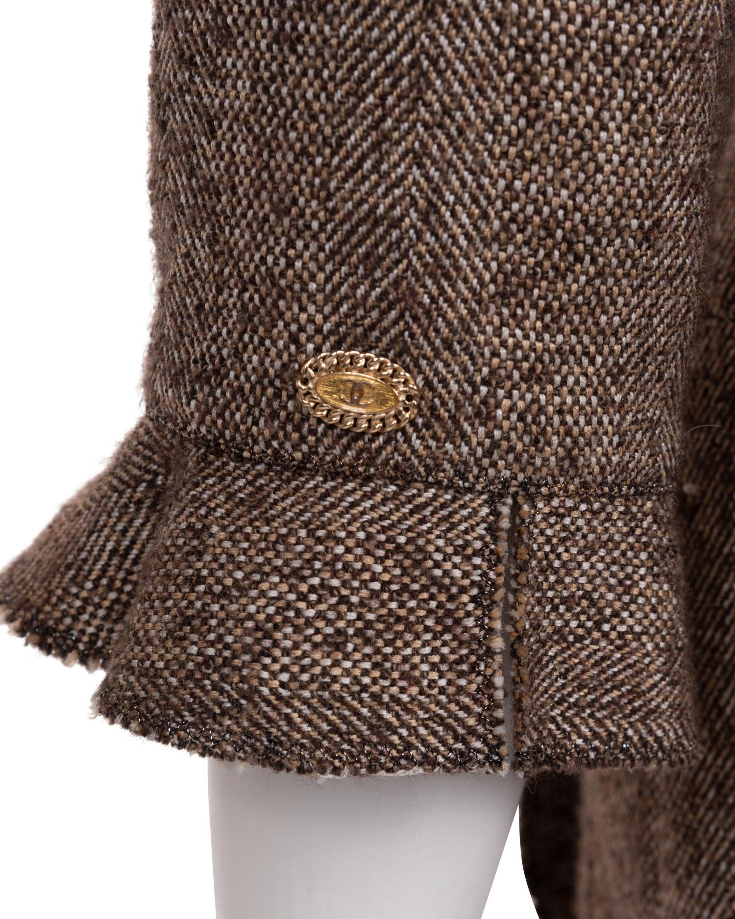Chanel Herringbone Tweed Wrap Style Dress, Fall 2005